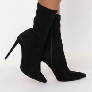 Azalea Wang Black Stiletto Heel Bootie, Size 8